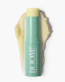 BOOM! by Cindy Joseph front packaging showing compact balm stick and label for easy travel