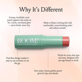BOOM! by Cindy Joseph open-tip revealing creamy texture for easy blending benefit