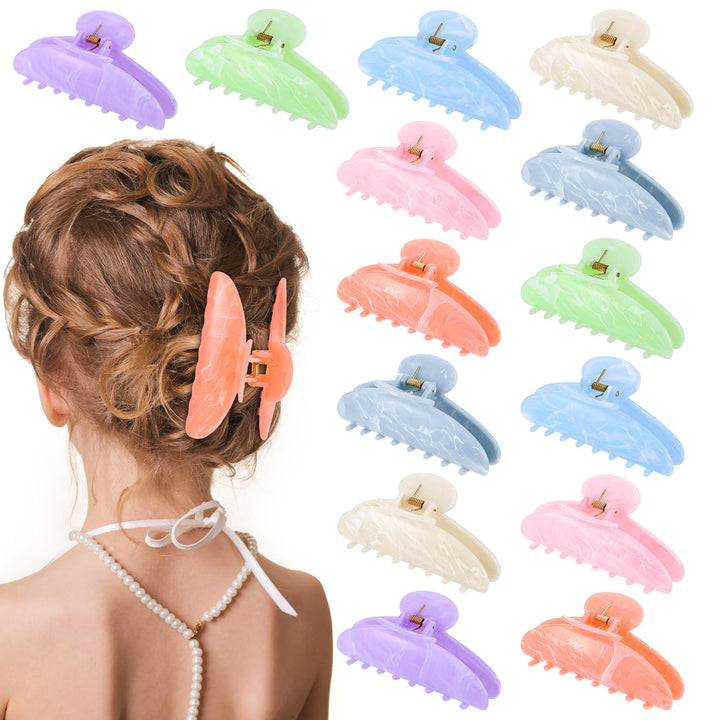 Booson front packaging displaying all 14 colorful acrylic clips for versatile styling