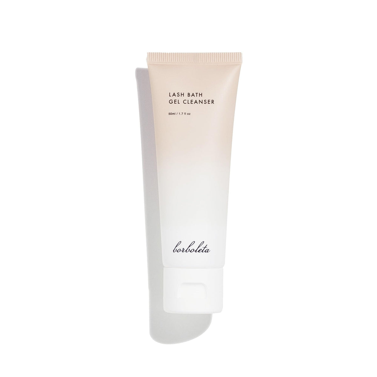 Borboleta front packaging showing lash bath gel and travel option for easy care