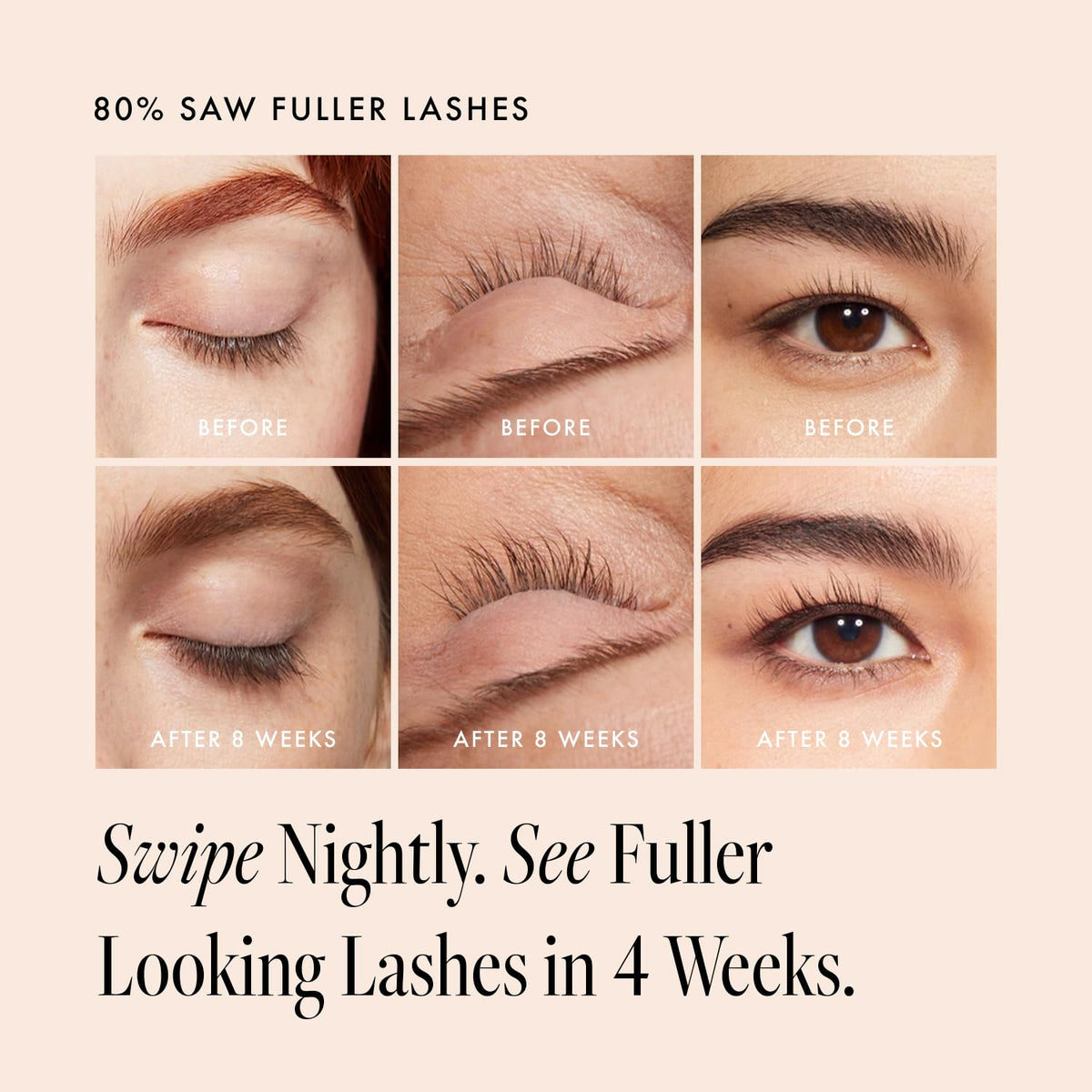 Borboleta close-up of slim applicator brush for precise nightly application