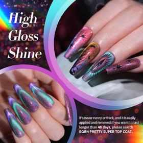 Born Pretty application with magnet tool over wet gel, creates defined cat-eye effect