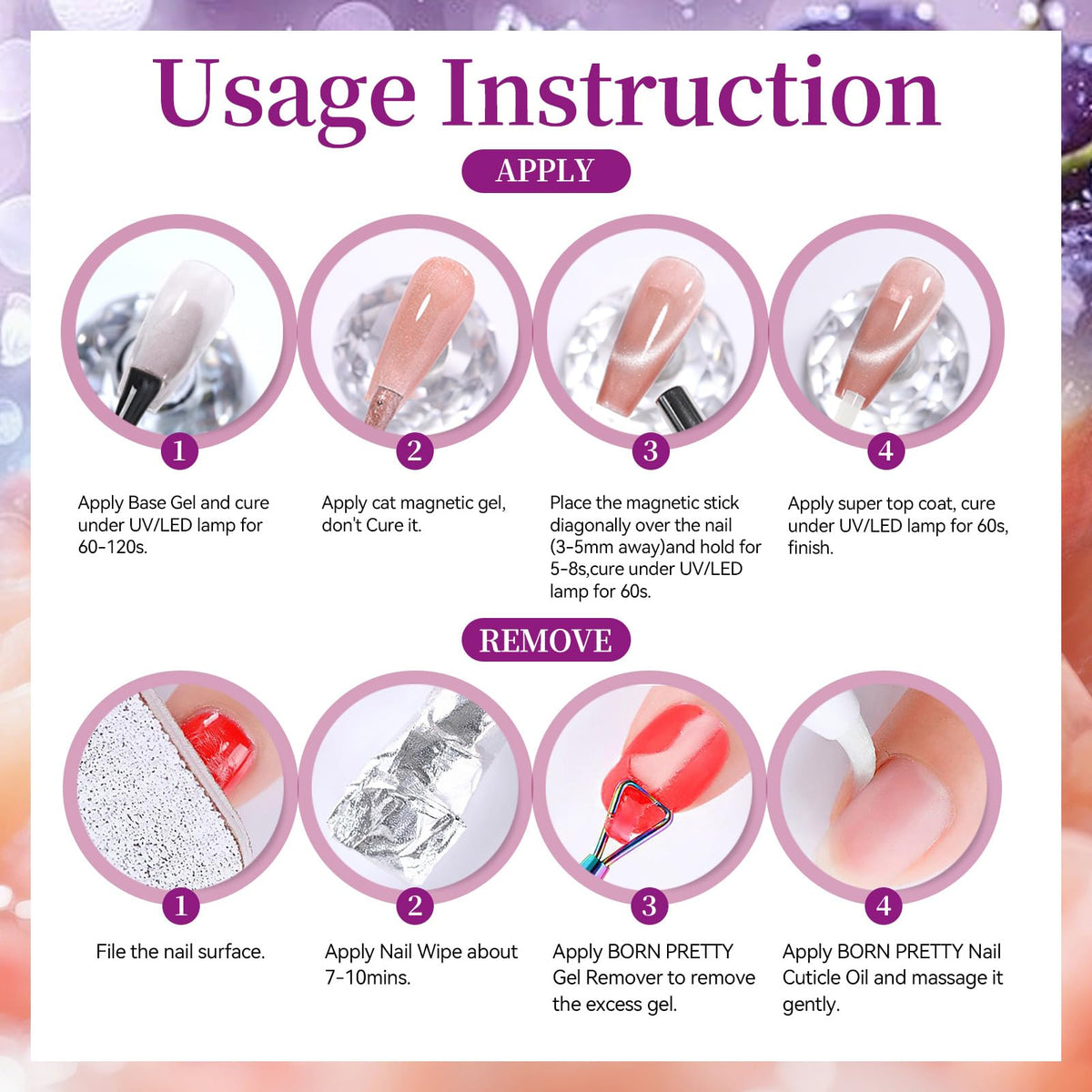 Born Pretty bottle label and 7ml volume detail for product identification