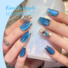Born Pretty jelly blue bottle close-up showing smooth translucent finish