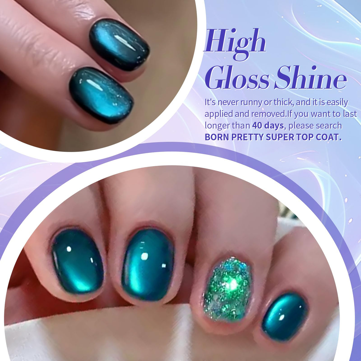 Born Pretty close-up brush stroke demonstrating smooth application and high pigment payoff