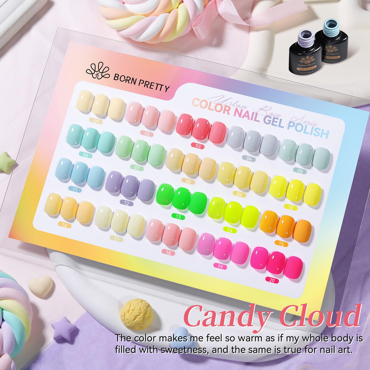 Born Pretty vibrant color lineup swatches highlighting neon and pastel choices benefit: color range clarity