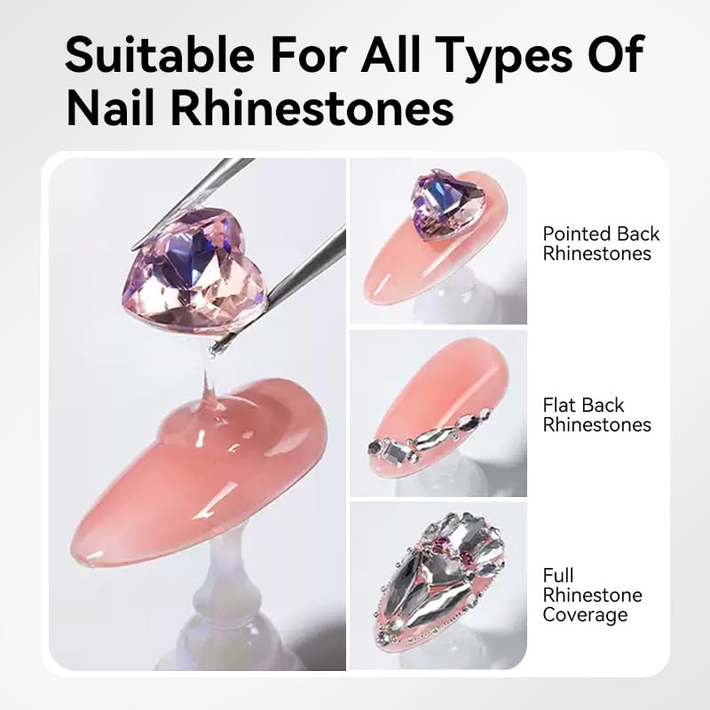 BORN PRETTY cured glossy nail with gems showing durable shine and secure stones