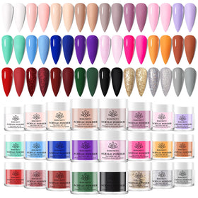 Born Pretty front packaging showing 24-color acrylic powder set and clear benefit of variety