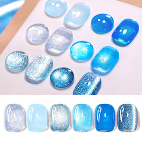 Born Pretty front packaging of blue gel kit showing complete set and benefits