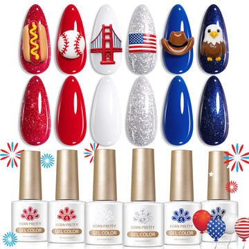 born pretty front packaging collection showing six patriotic colors and kit convenience
