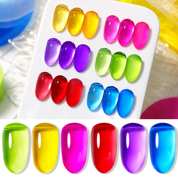 Born Pretty front packaging showing six neon jelly polishes and gift-ready appeal