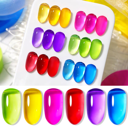 Born Pretty front packaging showing six neon jelly polishes and gift-ready appeal