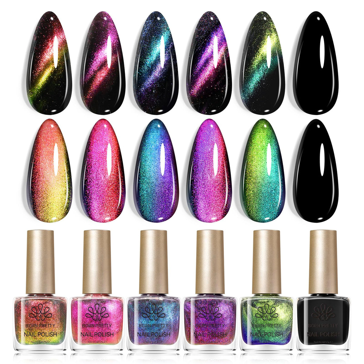 Born Pretty front packaging showing all six bottles and labels, highlighting convenience