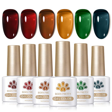 Born Pretty front packaging showing six jelly gel bottles and kit benefits