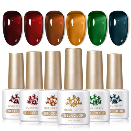Born Pretty front packaging showing six jelly gel bottles and kit benefits