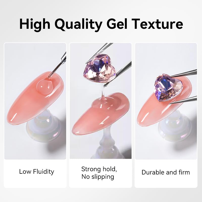 BORN PRETTY clear gel texture close-up demonstrating thick, tacky consistency