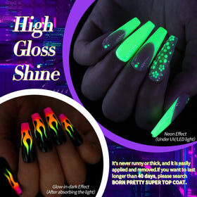 born pretty glow-in-dark demo illustrating luminous finish in low light