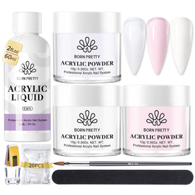 Born Pretty front packaging showing complete acrylic nail kit benefits