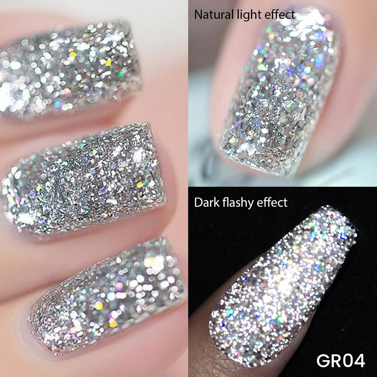 born pretty layered glitter demo showing depth from multiple coats for custom shine intensity