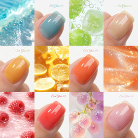 Born Pretty layered jelly ombré demo on nails showing depth and glassy shine
