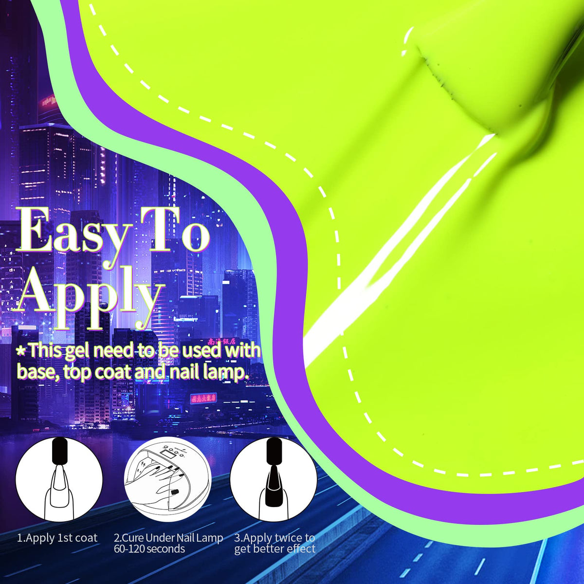 born pretty festival manicure lifestyle image showing bright neon party nails