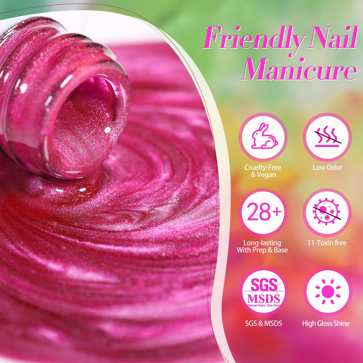 Born Pretty lifestyle shot of summer manicure showcasing vibrant colors