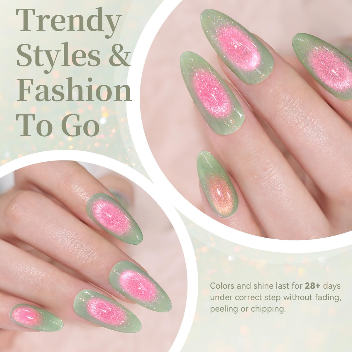born pretty magnet held over nail creating precise cat-eye effect quickly