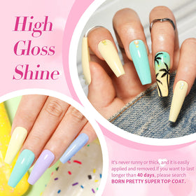 Born Pretty brush stroke of mint green polish revealing streak-free application benefit