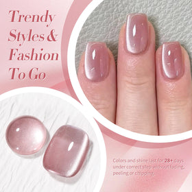 Born Pretty nail art accent with dried-rose cat-eye stripe offering salon-level shimmer