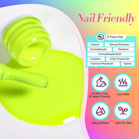 Born Pretty swatch strip with all six neon colors for comparison and design planning