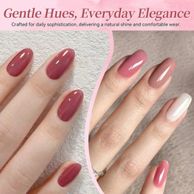 Born Pretty on manicured hands wearing a neutral pastel pink, shows wearable result