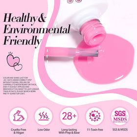 Born Pretty nails in use styled for Valentine's Day demonstrating romantic soft-pink look