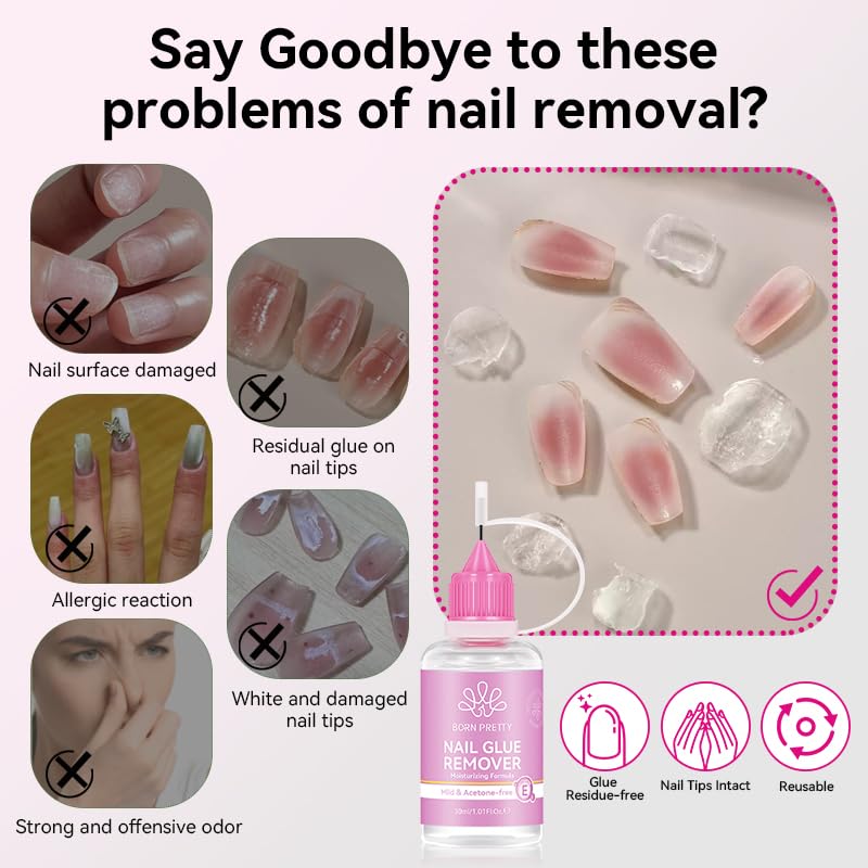 Born Pretty needle applicator close-up for precise glue targeting and less mess