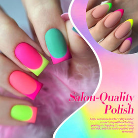 Born Pretty bottle close-up showing label and glossy neon lacquer finish
