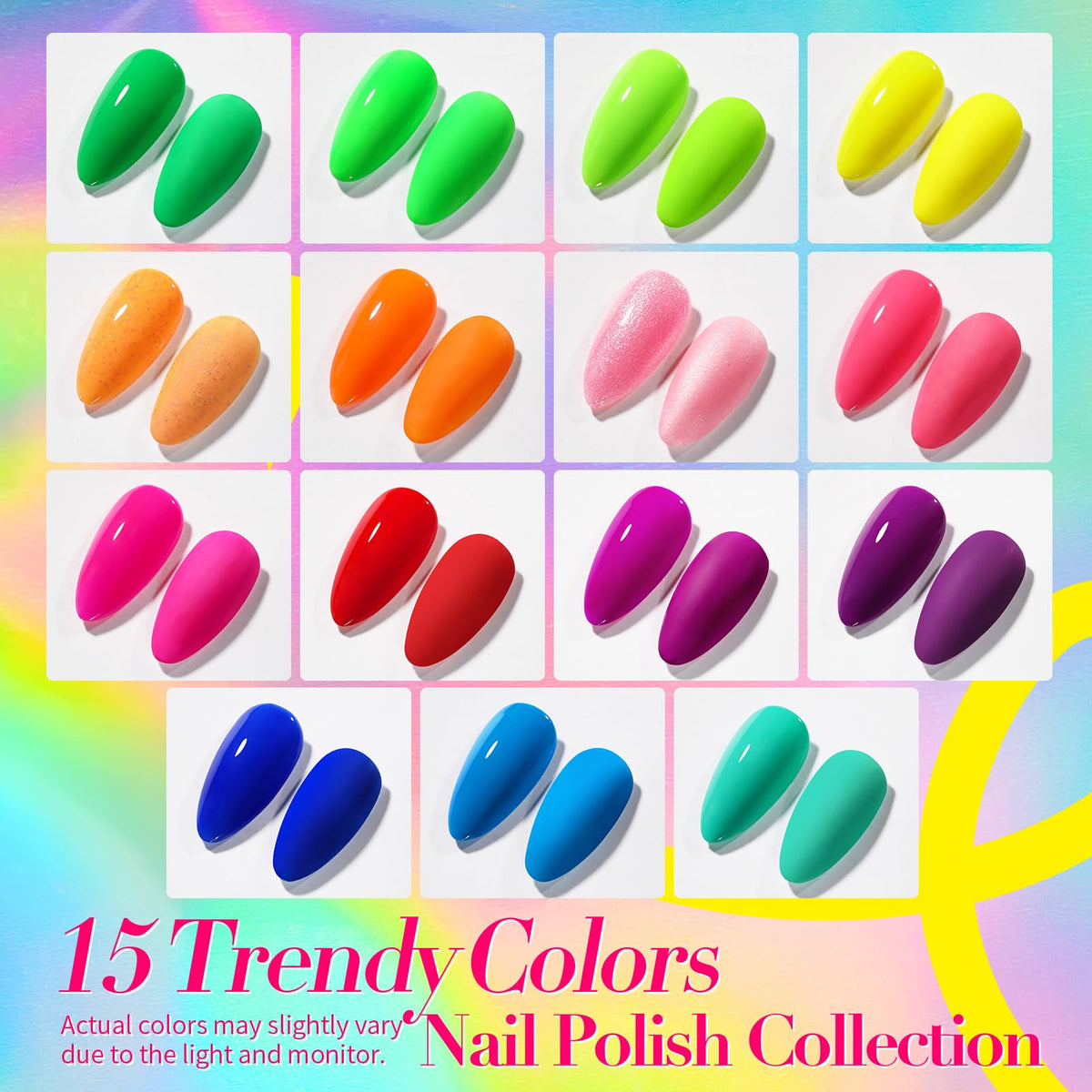 Born Pretty neon nail art example showing precise designs and bright colors