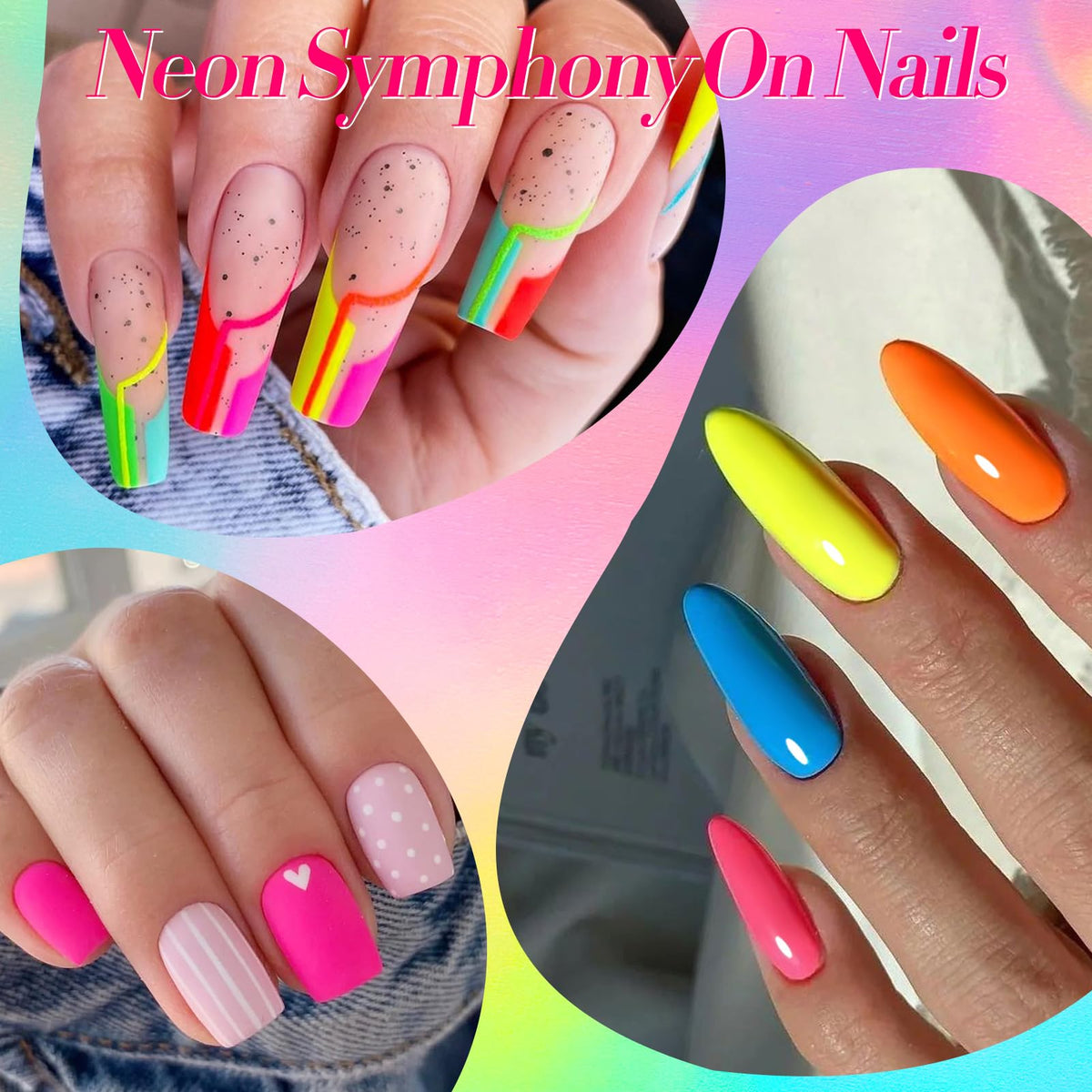 Born Pretty applied on fingernails showcasing vibrant neon manicure look