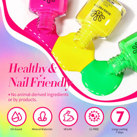 Born Pretty bottles next to ruler showing compact travel-friendly size
