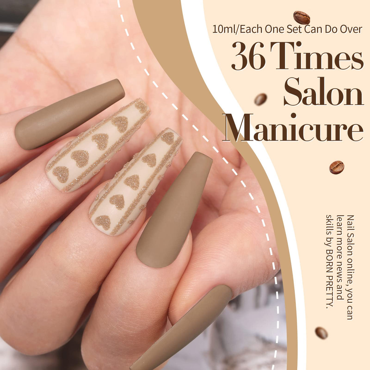Born Pretty on fingernails in neutral manicure demonstrating wearable everyday style benefit