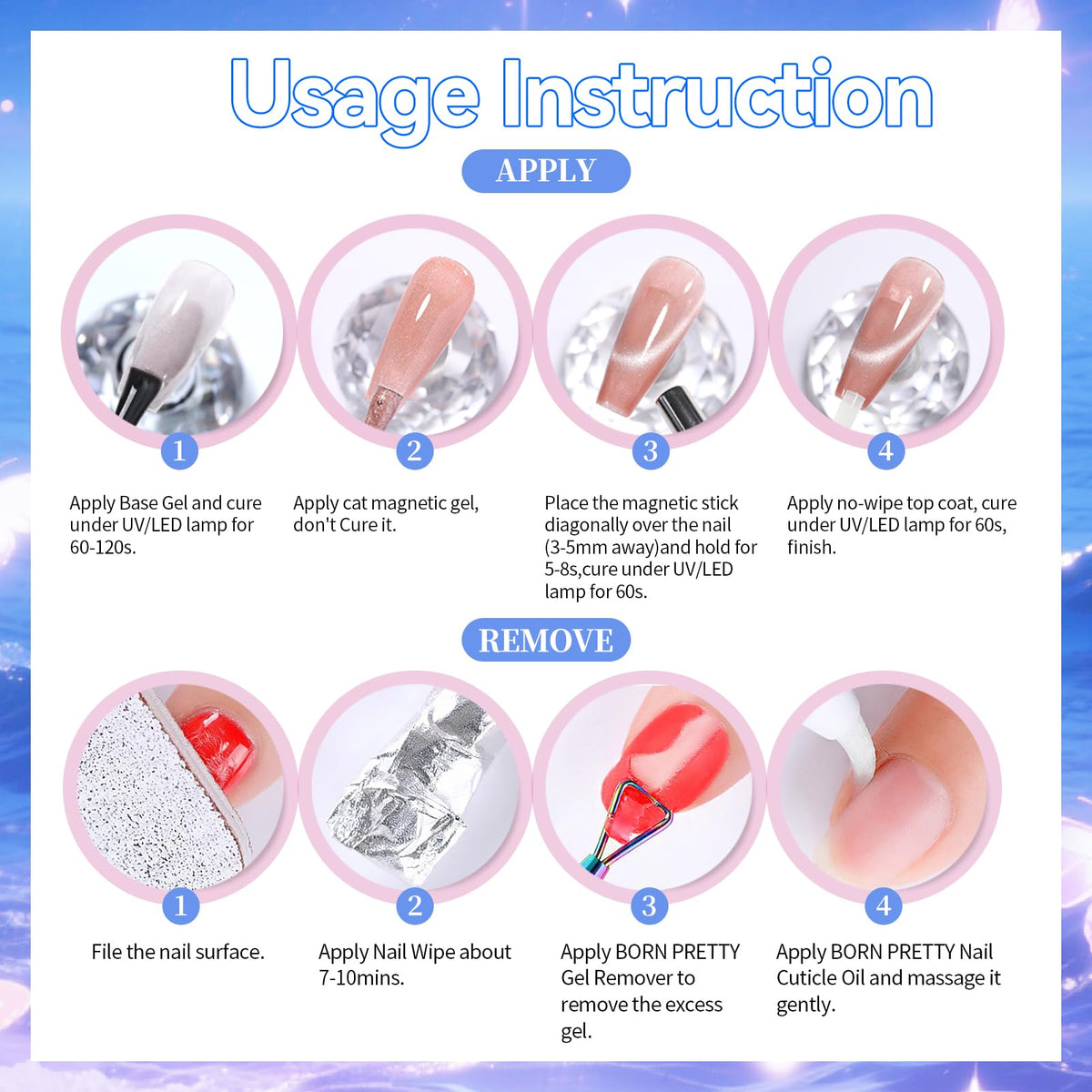 Born Pretty boxed bottle with open cap showing ready-to-use professional benefit