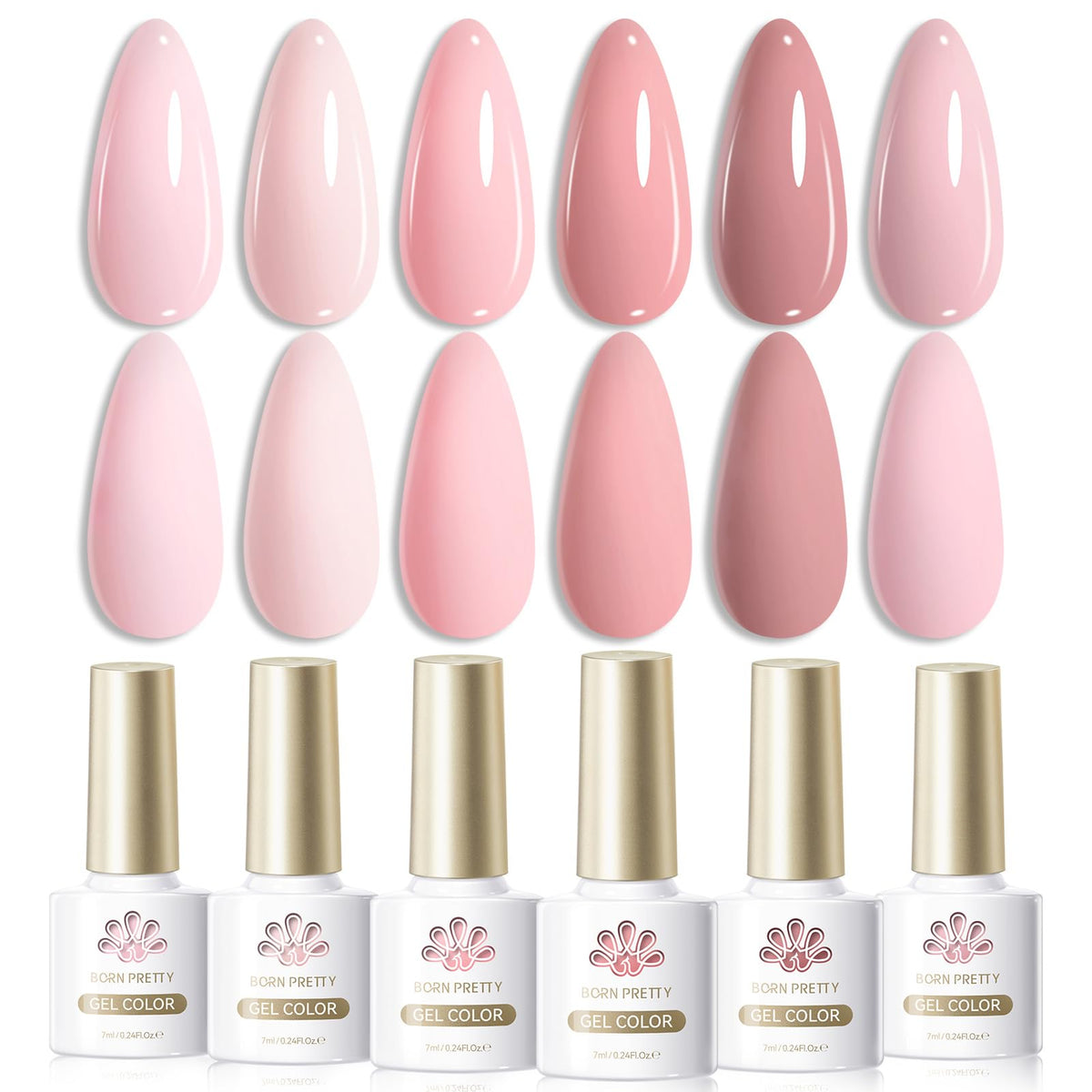born pretty packaging front showing six pink bottles and gift-ready design