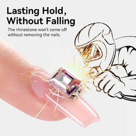 BORN PRETTY rhinestones placed in gel showing precise placement and hold benefit