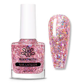 Born Pretty front bottle showing rose gold holographic polish and compact size