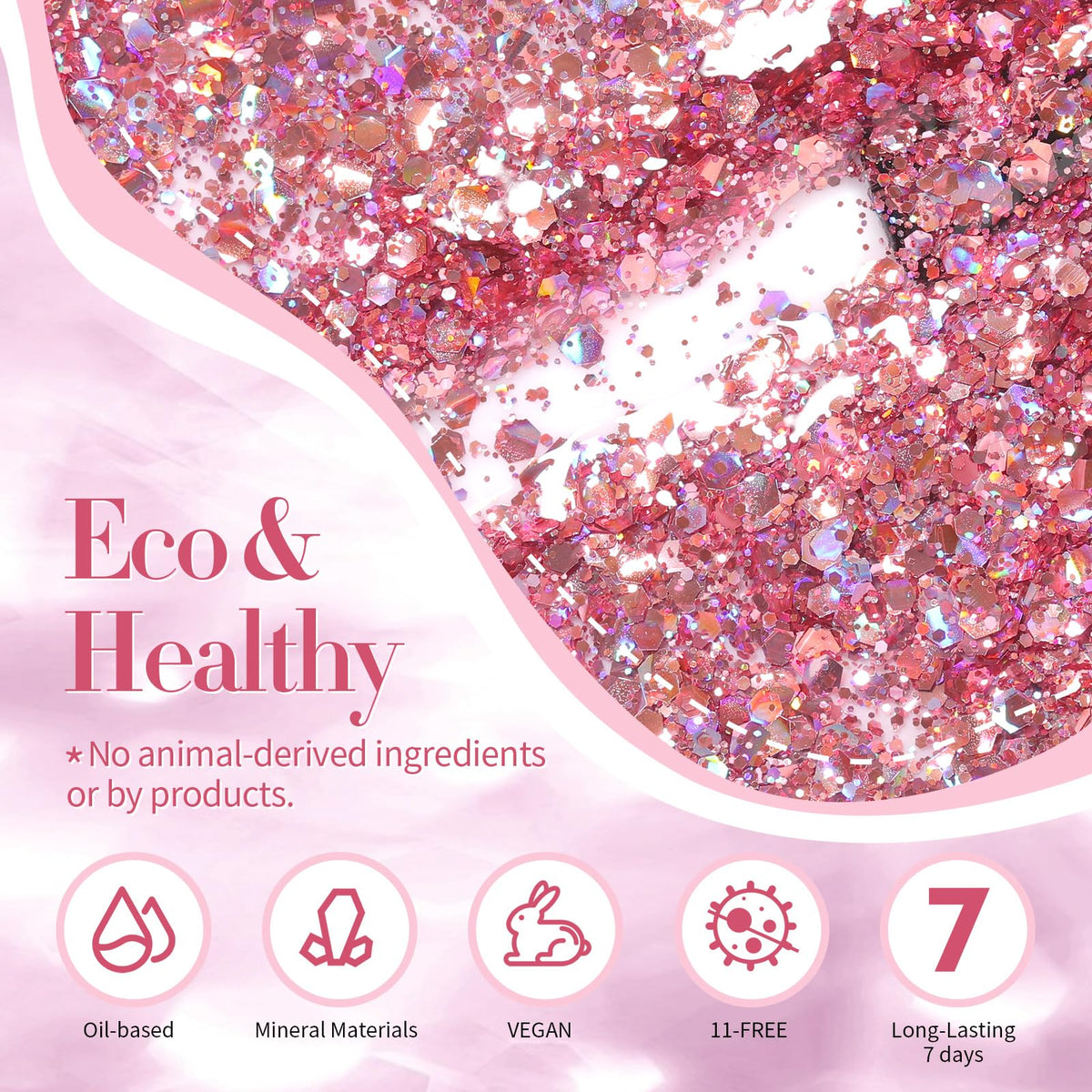 Born Pretty nails at a party scene showing glamorous rose gold sparkle
