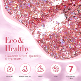 Born Pretty nails at a party scene showing glamorous rose gold sparkle