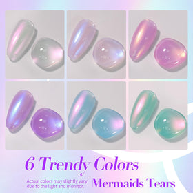 Born Pretty six bottles arranged to display the ombre pearl color range and versatility