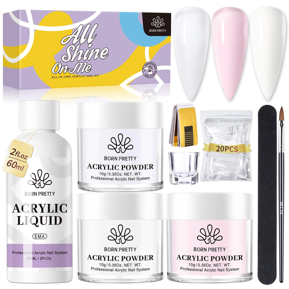 Born Pretty kit shown next to hand to indicate size and contents