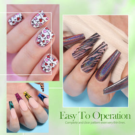 Born Pretty stamping polish in use transferring a design for crisp results