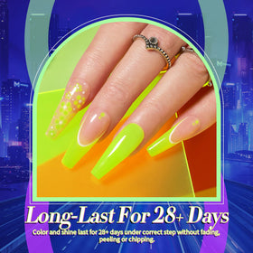 born pretty color swatches on nail wheel showing each vibrant neon shade