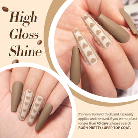 Born Pretty texture image highlighting glossy finish and high shine benefit