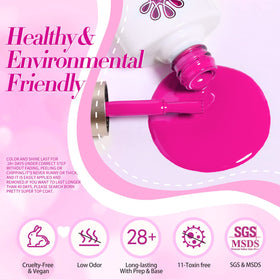 born pretty styled for Valentines Day showing bold pink nails and outfit
